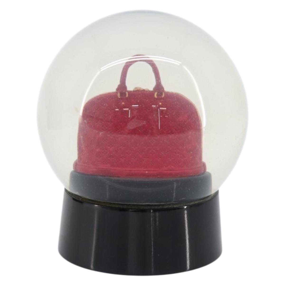 LOUIS VUITTON Alma Snow Globe Glass Red Clear LV Auth 202128