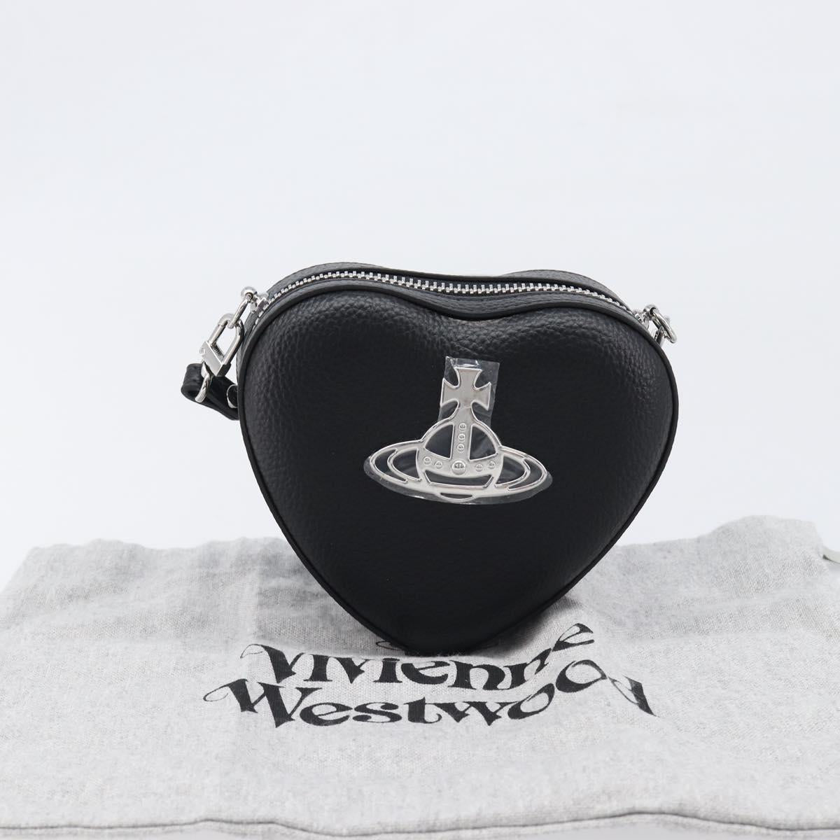 Vivienne Westwood Shoulder Bag Leather Black Silver Auth 202138V