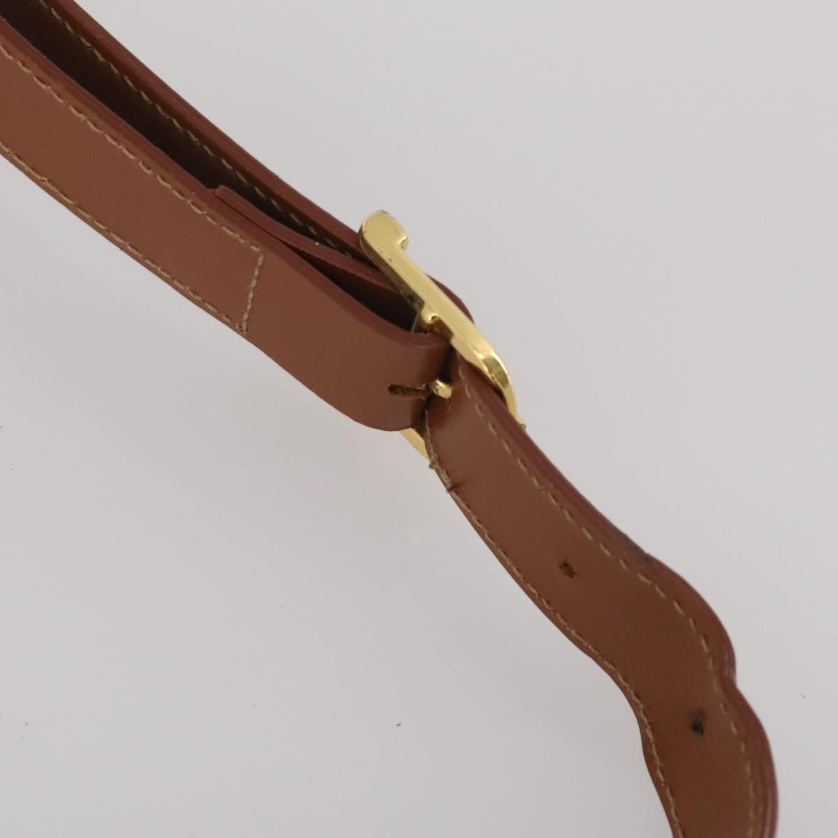FENDI Pecan Shoulder Bag PVC Leather Brown Gold Tone Auth 202139