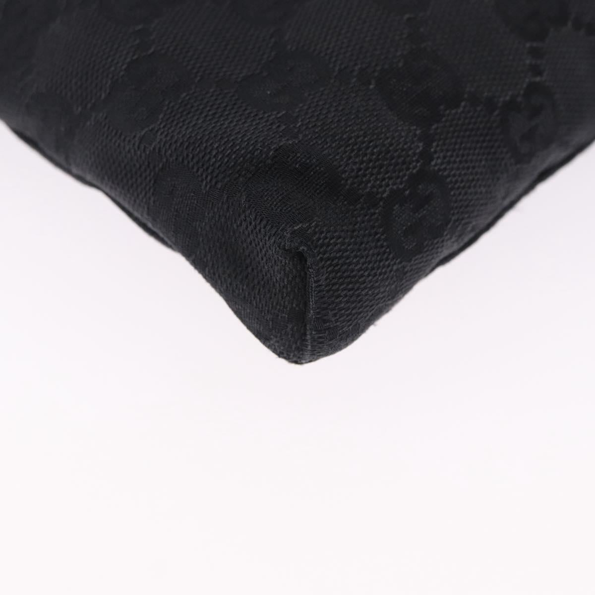 GUCCI GG Canvas Waist Bag Black Silver 28566 Auth 202152