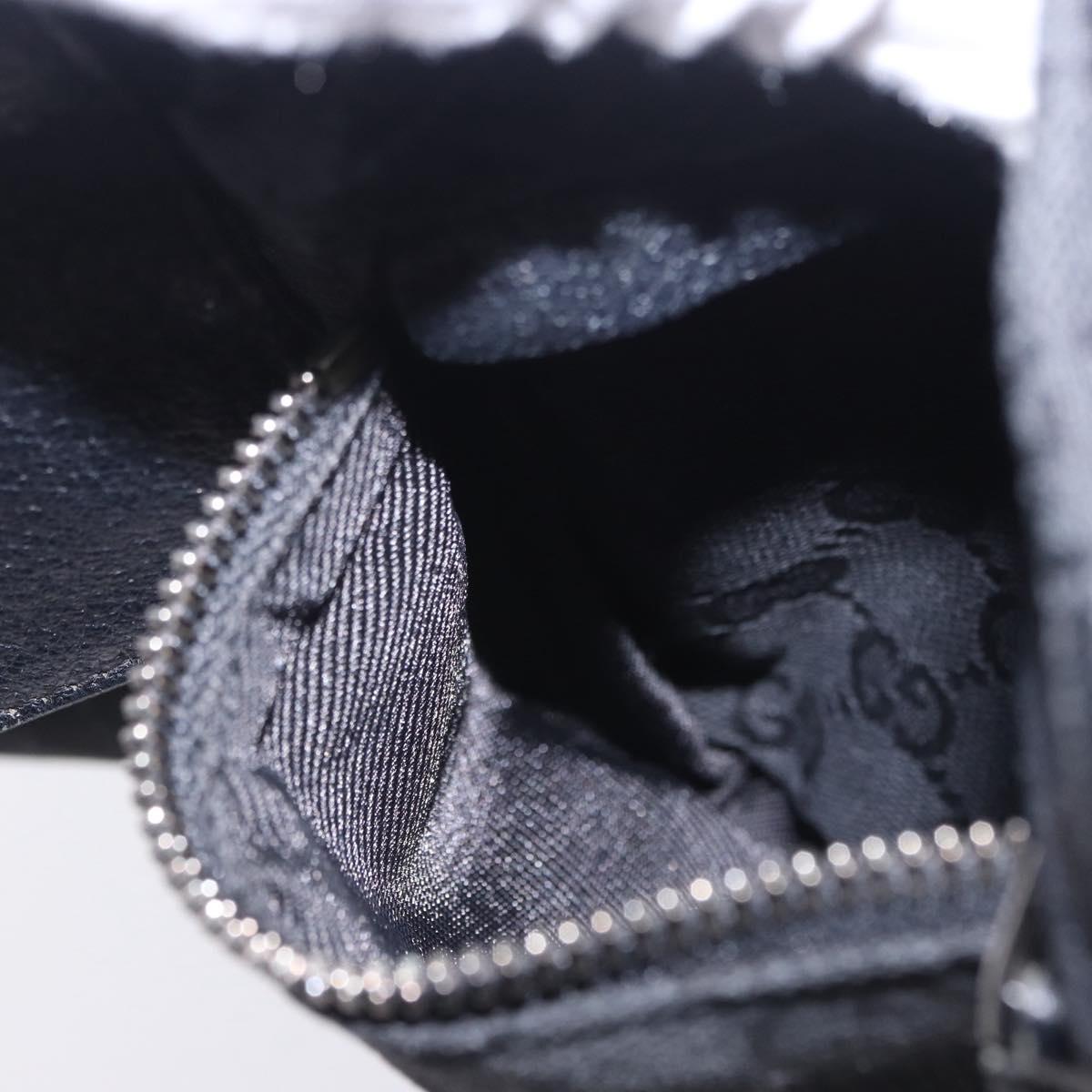 GUCCI GG Canvas Waist Bag Black Silver 28566 Auth 202152