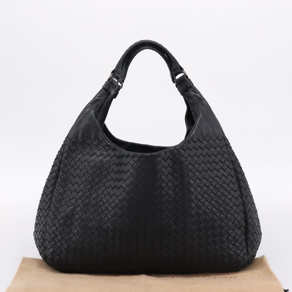 BOTTEGA VENETA INTRECCIATO Tote Bag Leather Black Auth 202154V