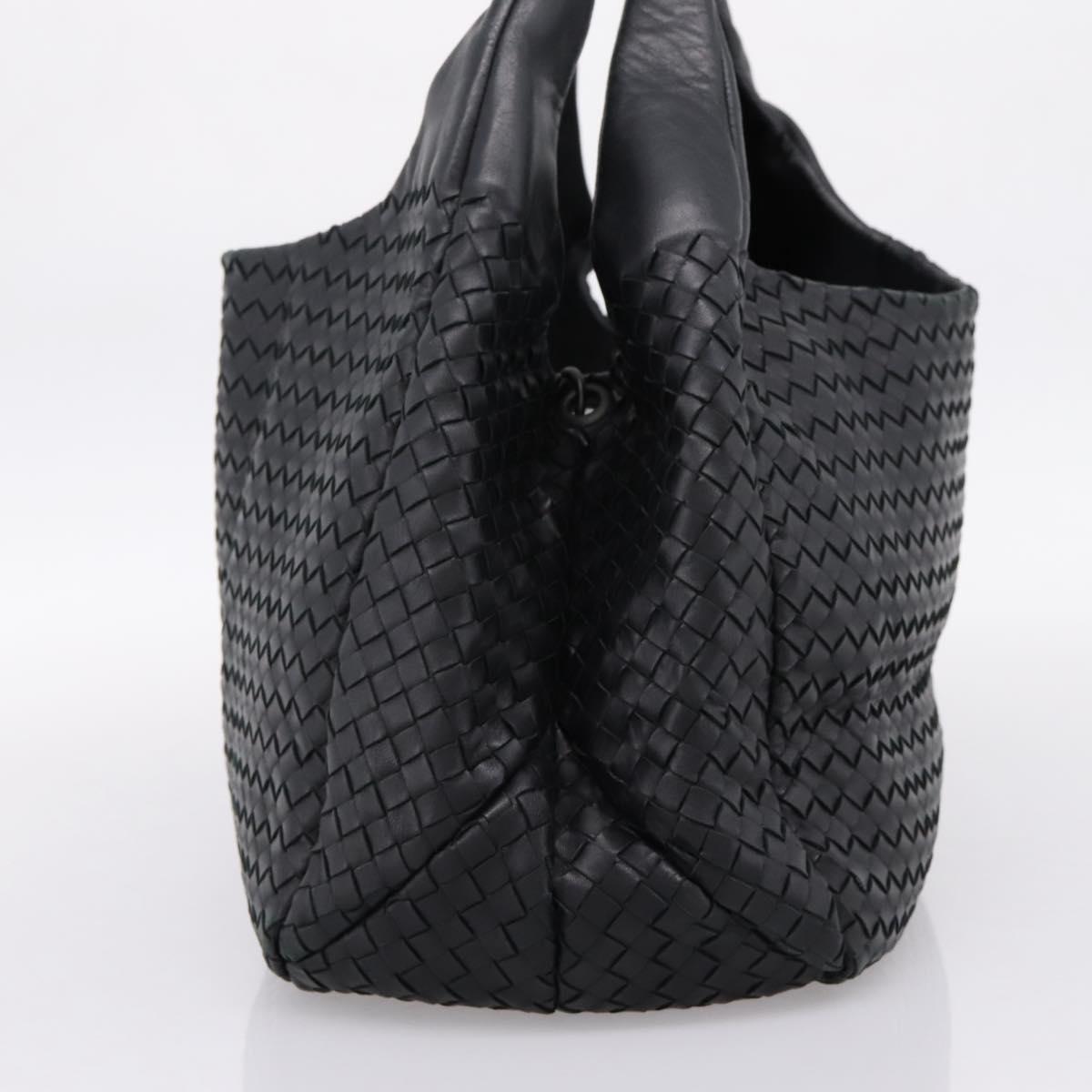 BOTTEGA VENETA INTRECCIATO Tote Bag Leather Black Auth 202154V