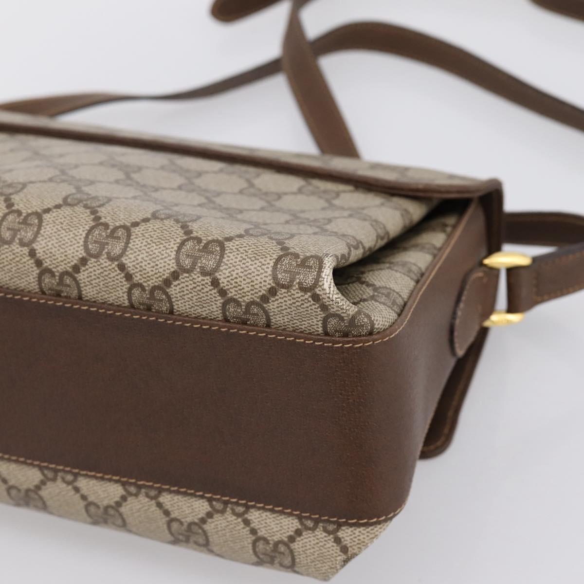 GUCCI GG Supreme Web Sherry Shoulder Bag PVC Beige Gold 904 02 084 Auth 202159