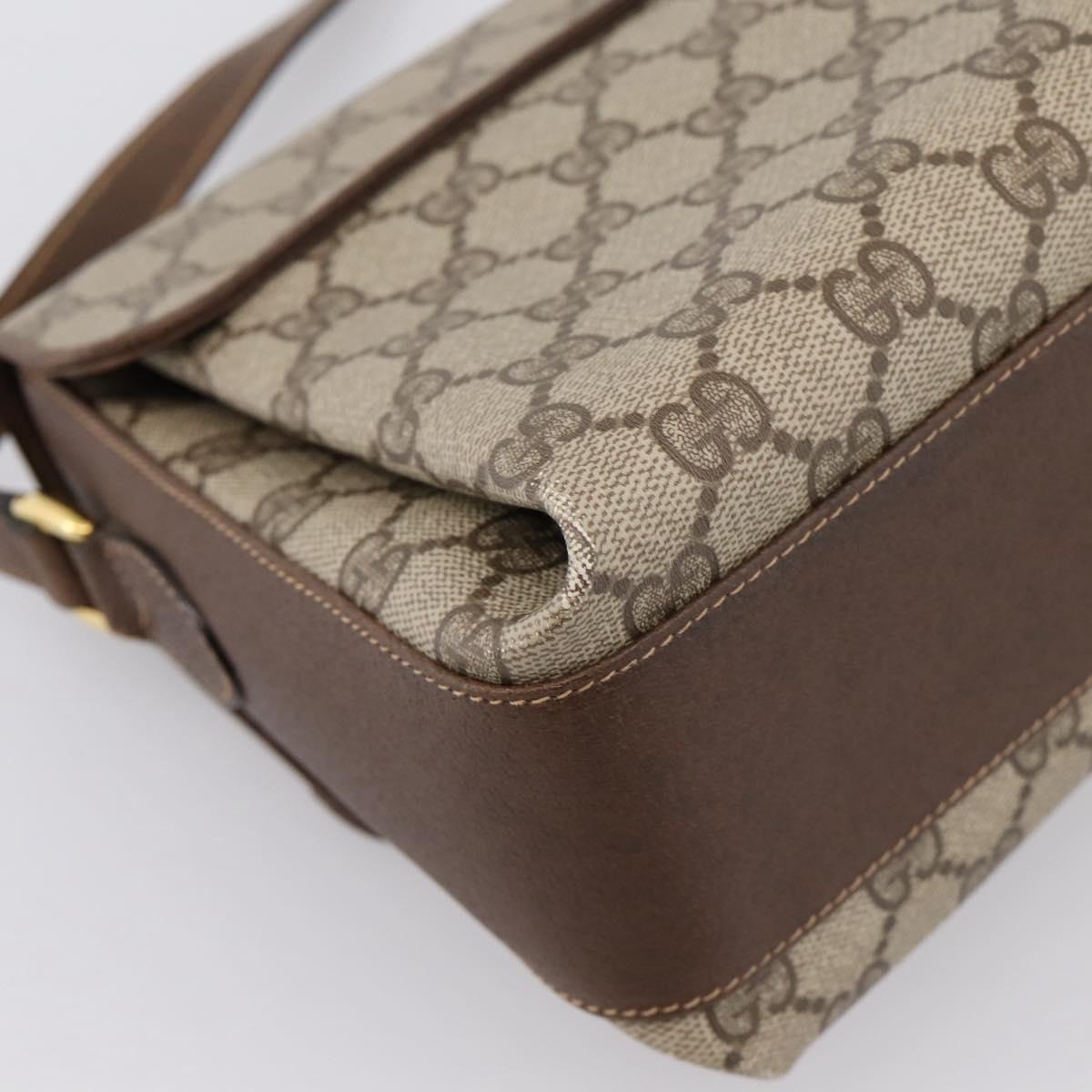 GUCCI GG Supreme Web Sherry Shoulder Bag PVC Beige Gold 904 02 084 Auth 202159