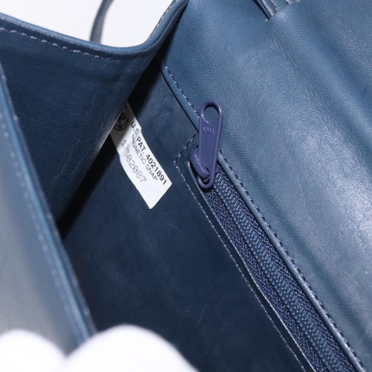 Christian Dior Shoulder Bag Leather Navy Gold Tone Auth 202161