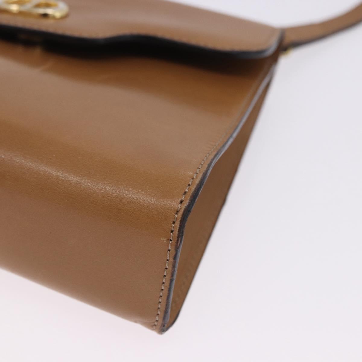 Christian Dior Shoulder Bag Leather Beige Gold Tone Auth 202162A