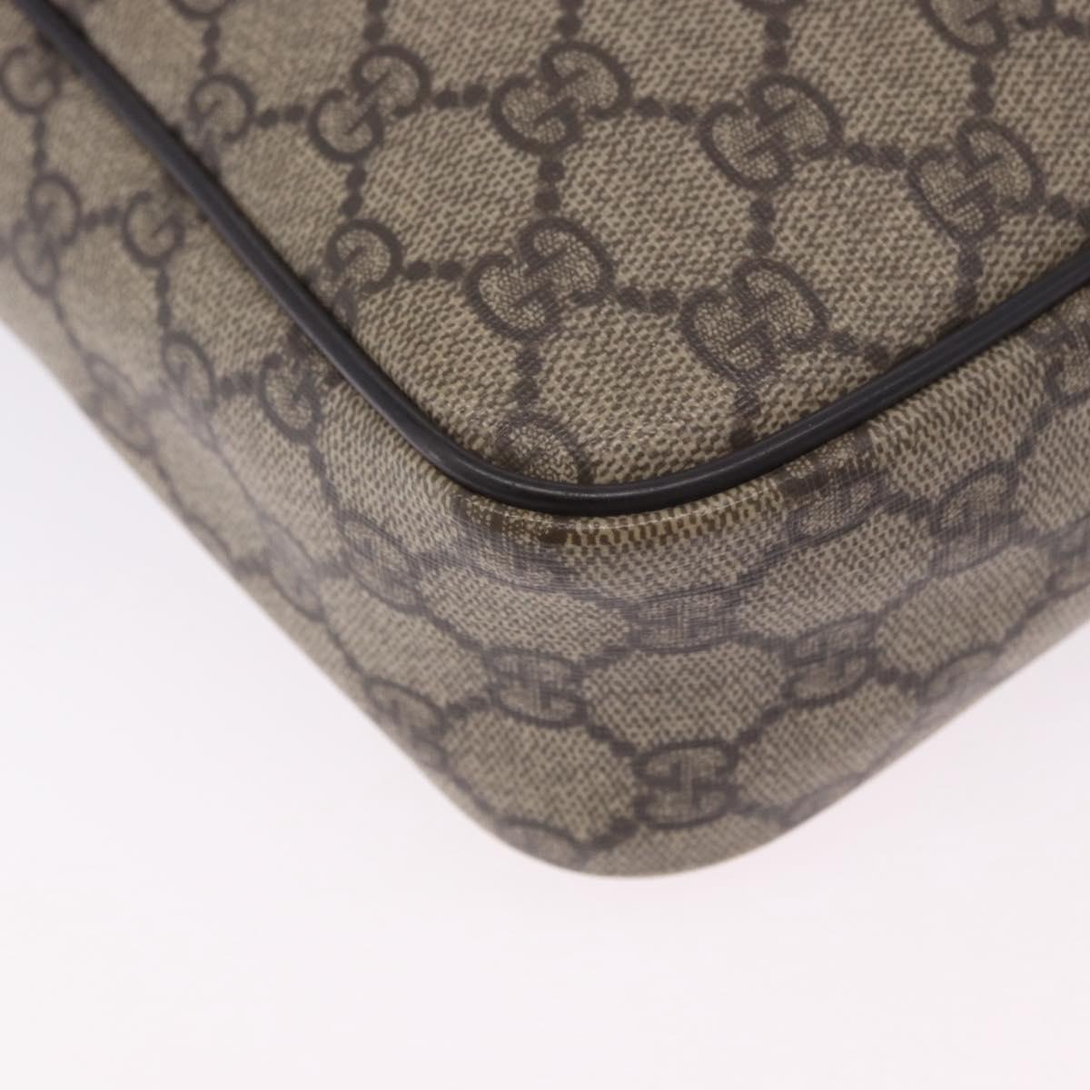 GUCCI GG Supreme Shoulder Bag PVC Beige Gold Tone 233268 Auth 202163