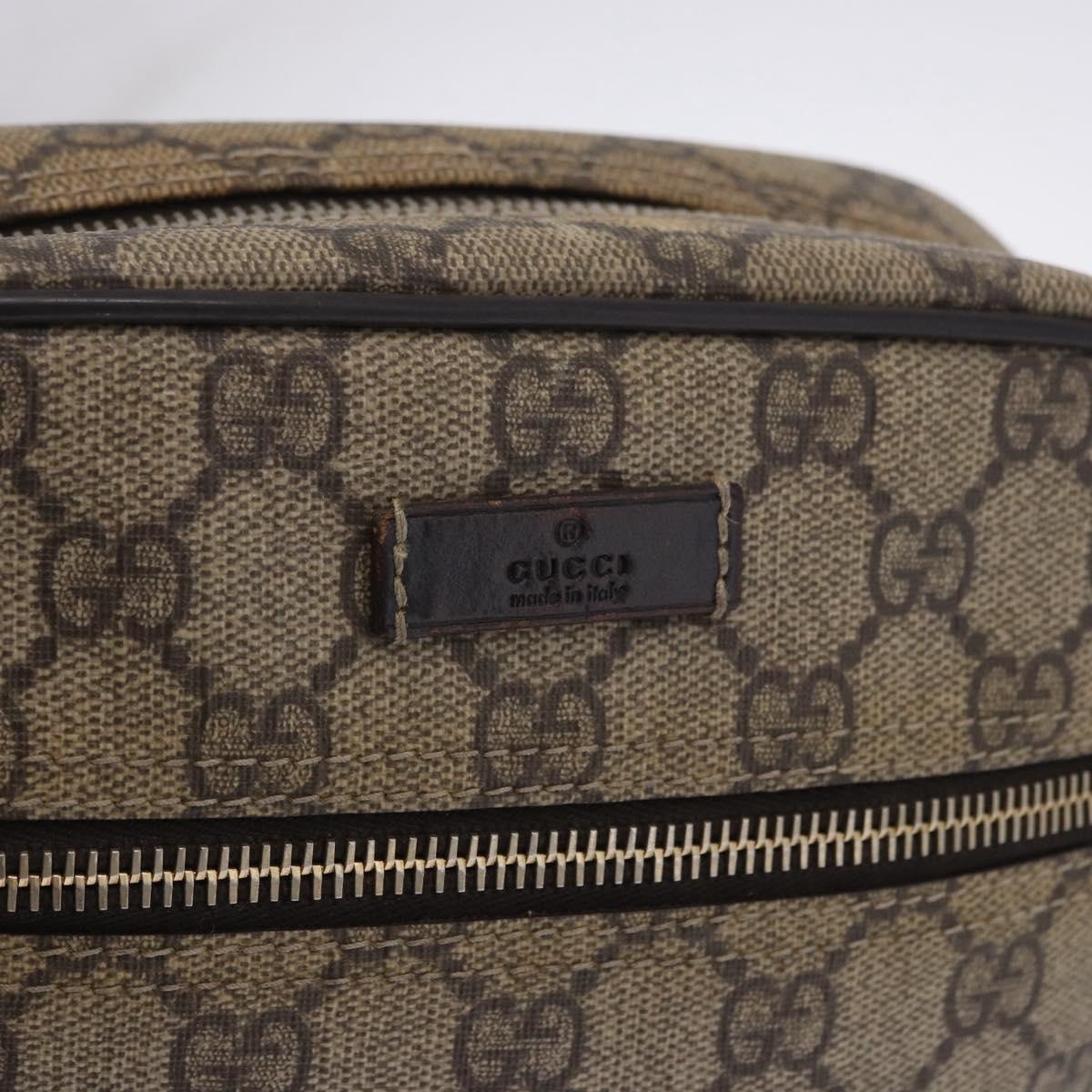 GUCCI GG Supreme Shoulder Bag PVC Beige Gold Tone 233268 Auth 202163