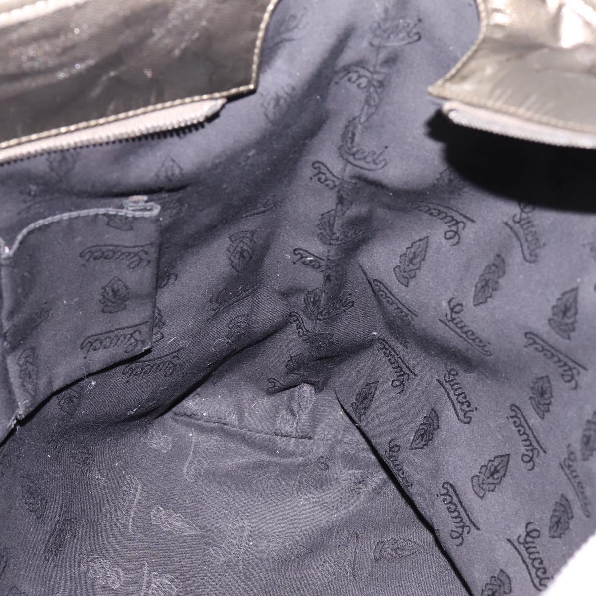 GUCCI GG Implementation Tote Bag PVC Leather Gold 211120 Auth 202165