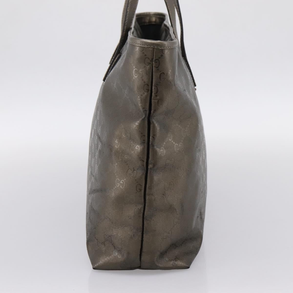GUCCI GG Implementation Tote Bag PVC Leather Gold 211120 Auth 202165