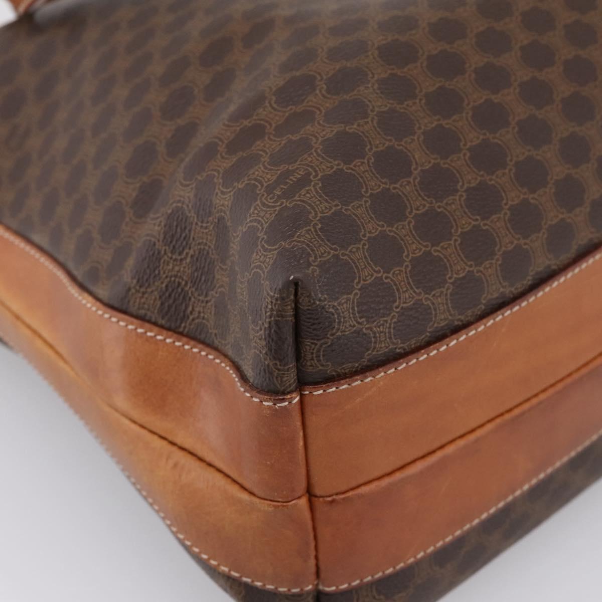 CELINE Macadam Tote Bag PVC Leather Brown Auth 202166