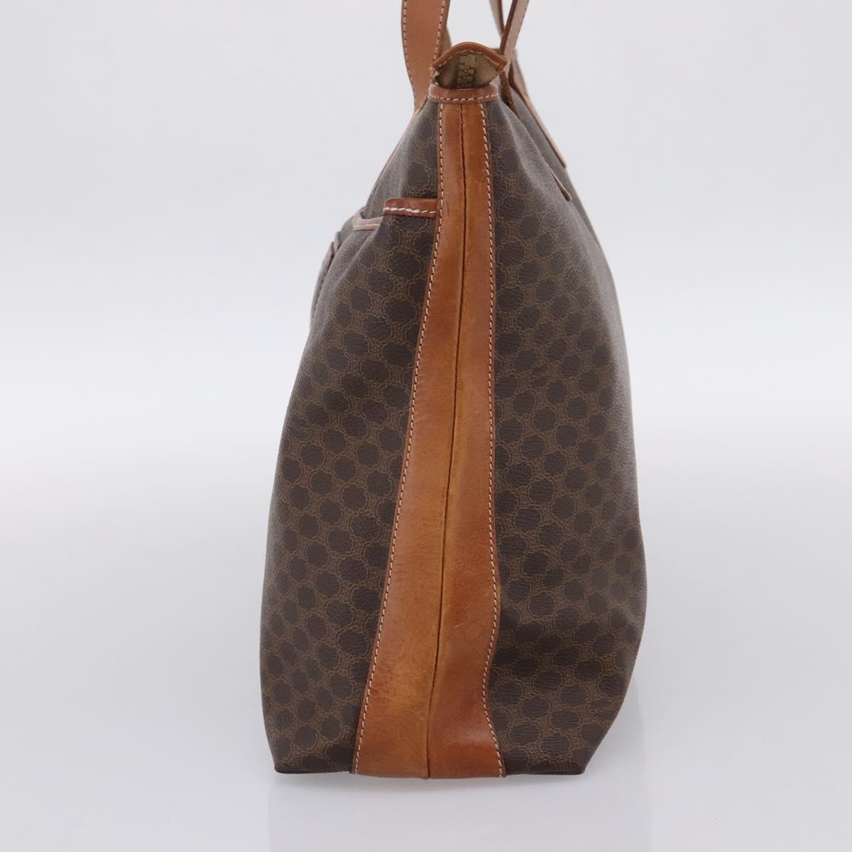 CELINE Macadam Tote Bag PVC Leather Brown Auth 202166