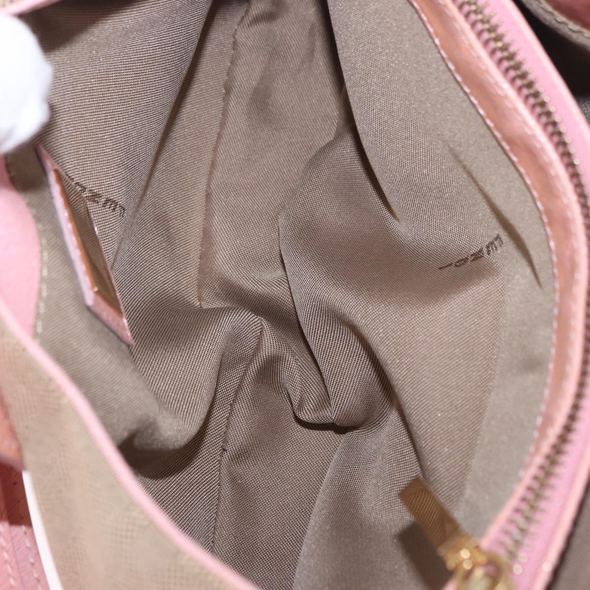 FENDI Zucca Canvas Shoulder Bag Pink Gold Auth 202168V