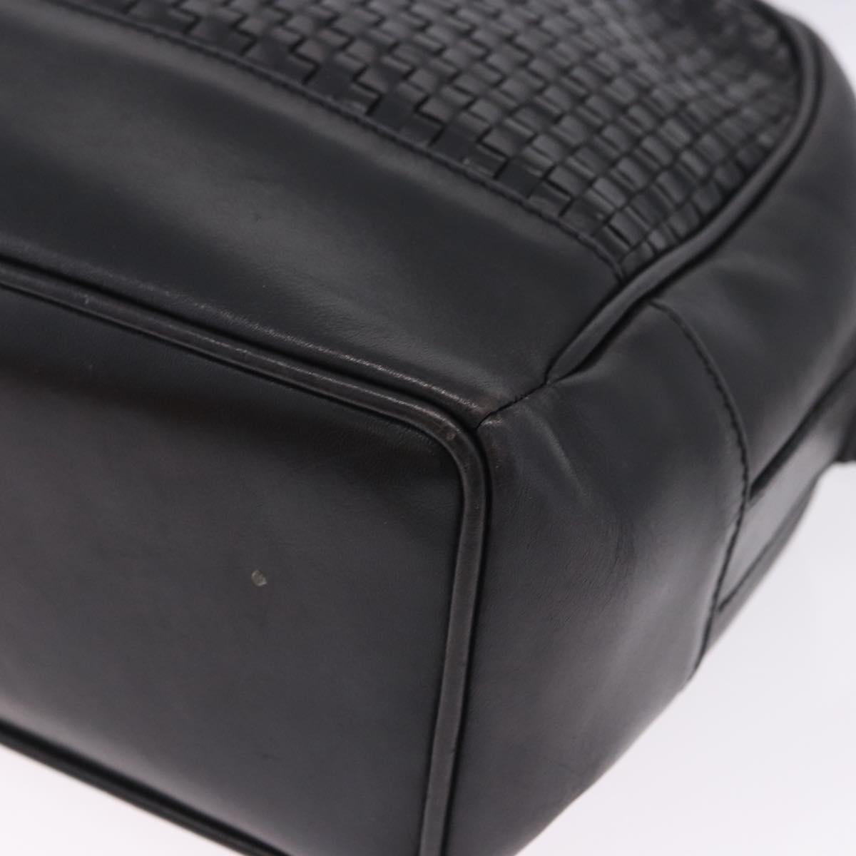 BALLY Shoulder Bag Leather Black Gold Tone Auth 202169