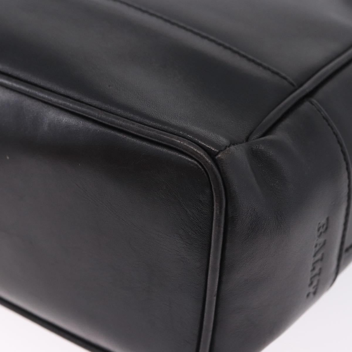 BALLY Shoulder Bag Leather Black Gold Tone Auth 202169