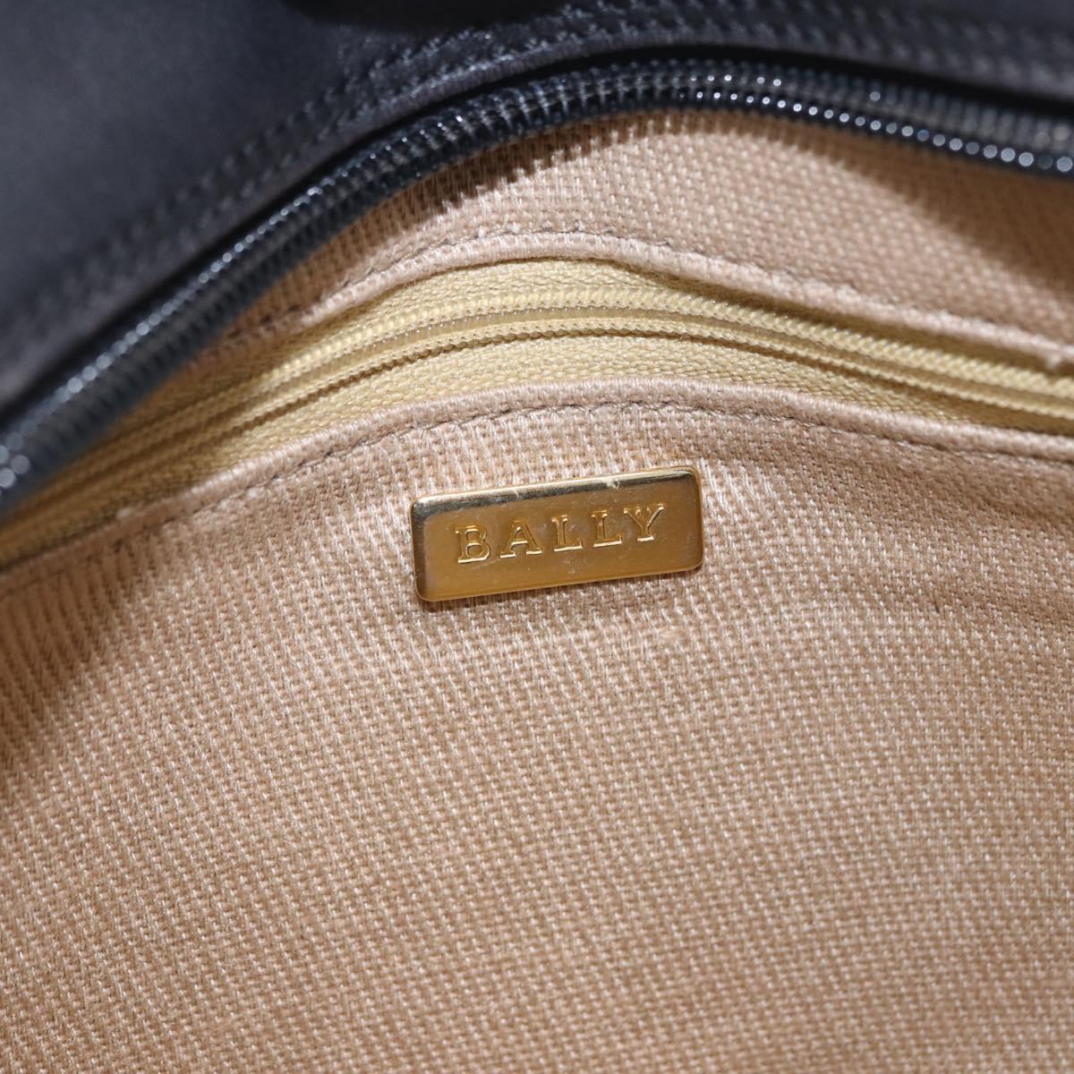 BALLY Shoulder Bag Leather Black Gold Tone Auth 202169