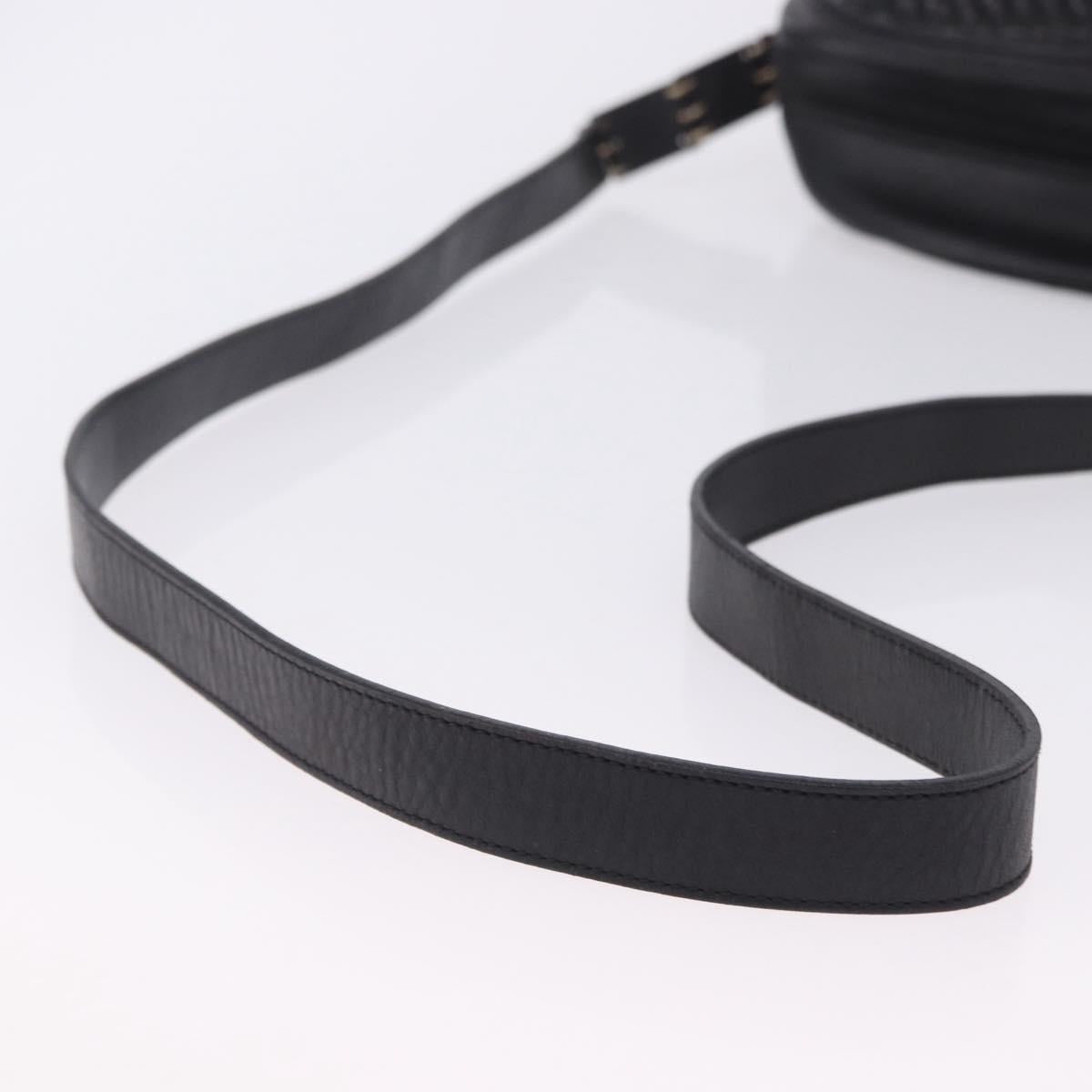 BALLY Shoulder Bag Leather Black Gold Tone Auth 202169