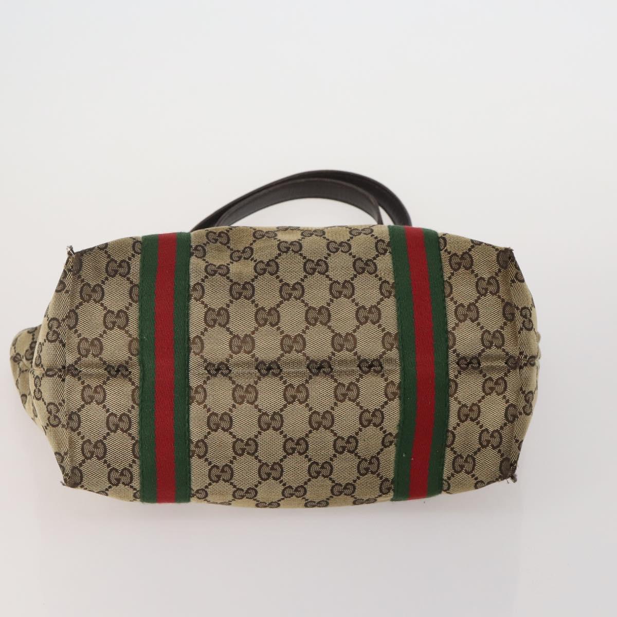 GUCCI GG Canvas Supreme Sherry Line Shoulder Tote Bag Beige Brown Auth 202170