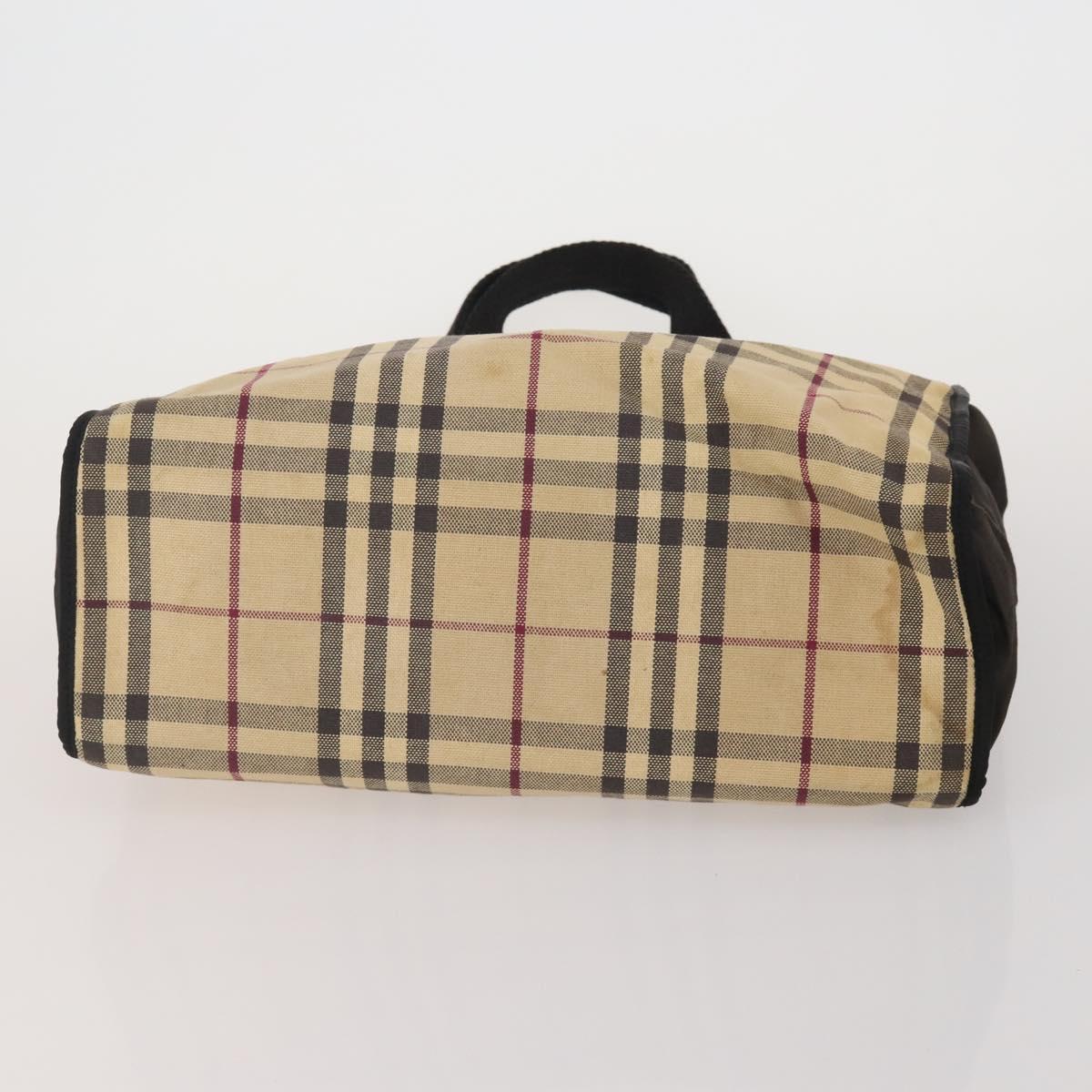 BURBERRY Nova Check Hand Bag Canvas 3 Set Beige Blue Auth 202176