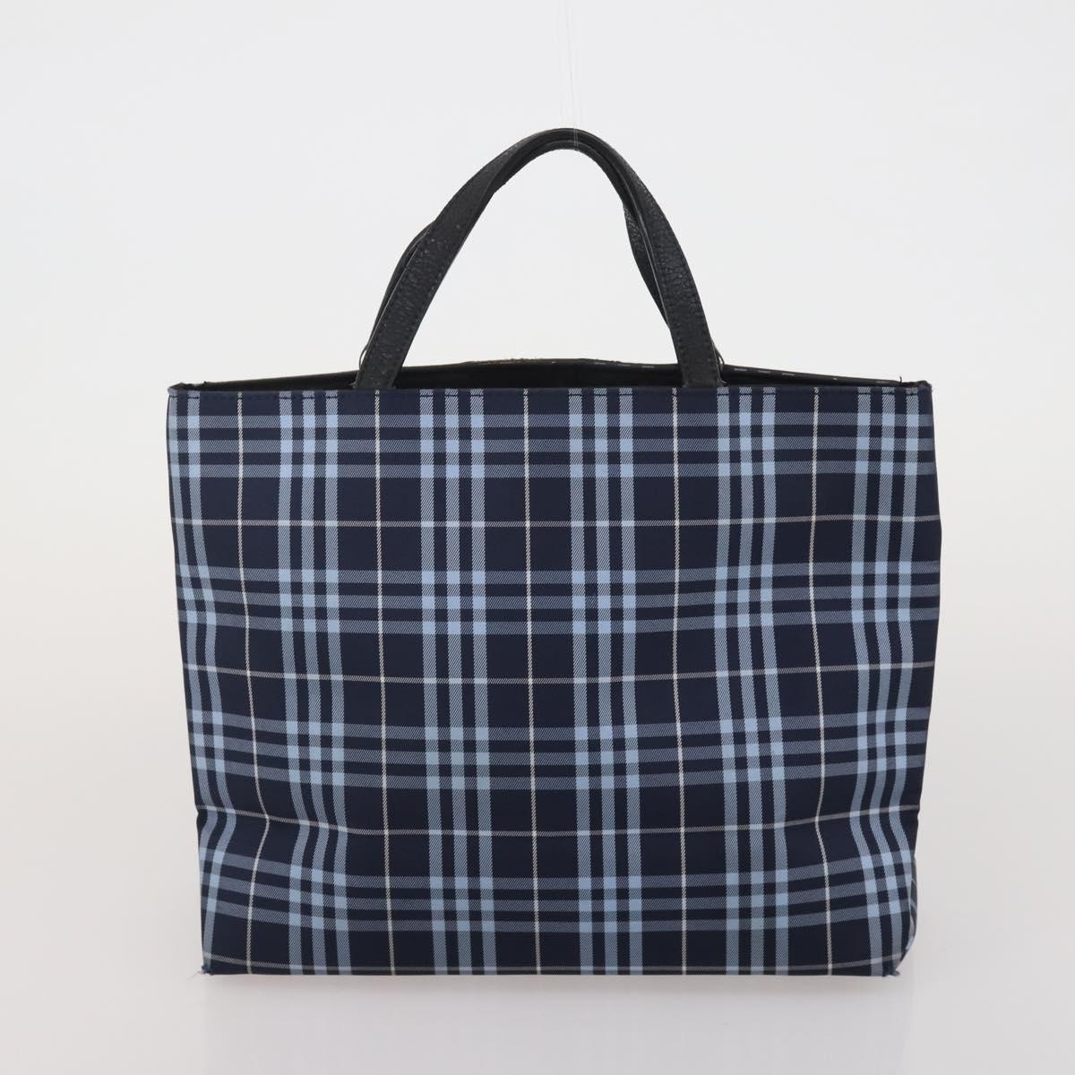 BURBERRY Nova Check Hand Bag Canvas 3 Set Beige Blue Auth 202176