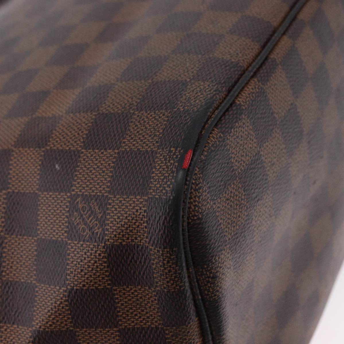 LOUIS VUITTON Damier Ebene Neverfull MM Tote Bag N51105 LV Auth 202177