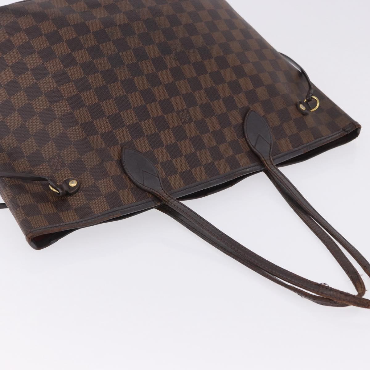 LOUIS VUITTON Damier Ebene Neverfull MM Tote Bag N51105 LV Auth 202177