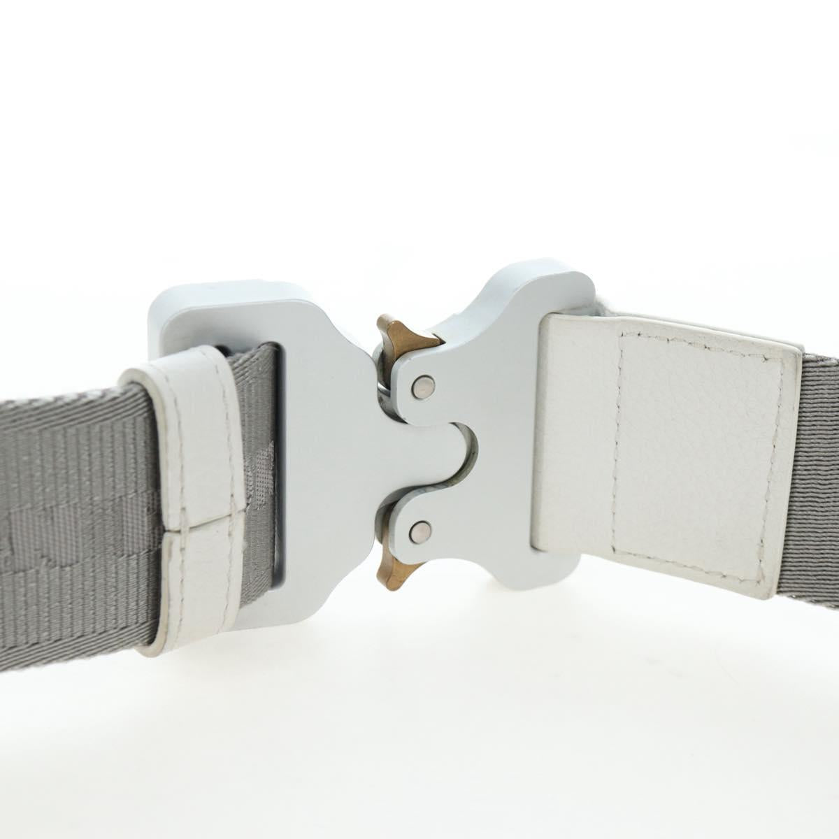 Christian Dior Saddle Shoulder Bag Leather White Silver Auth 202179V