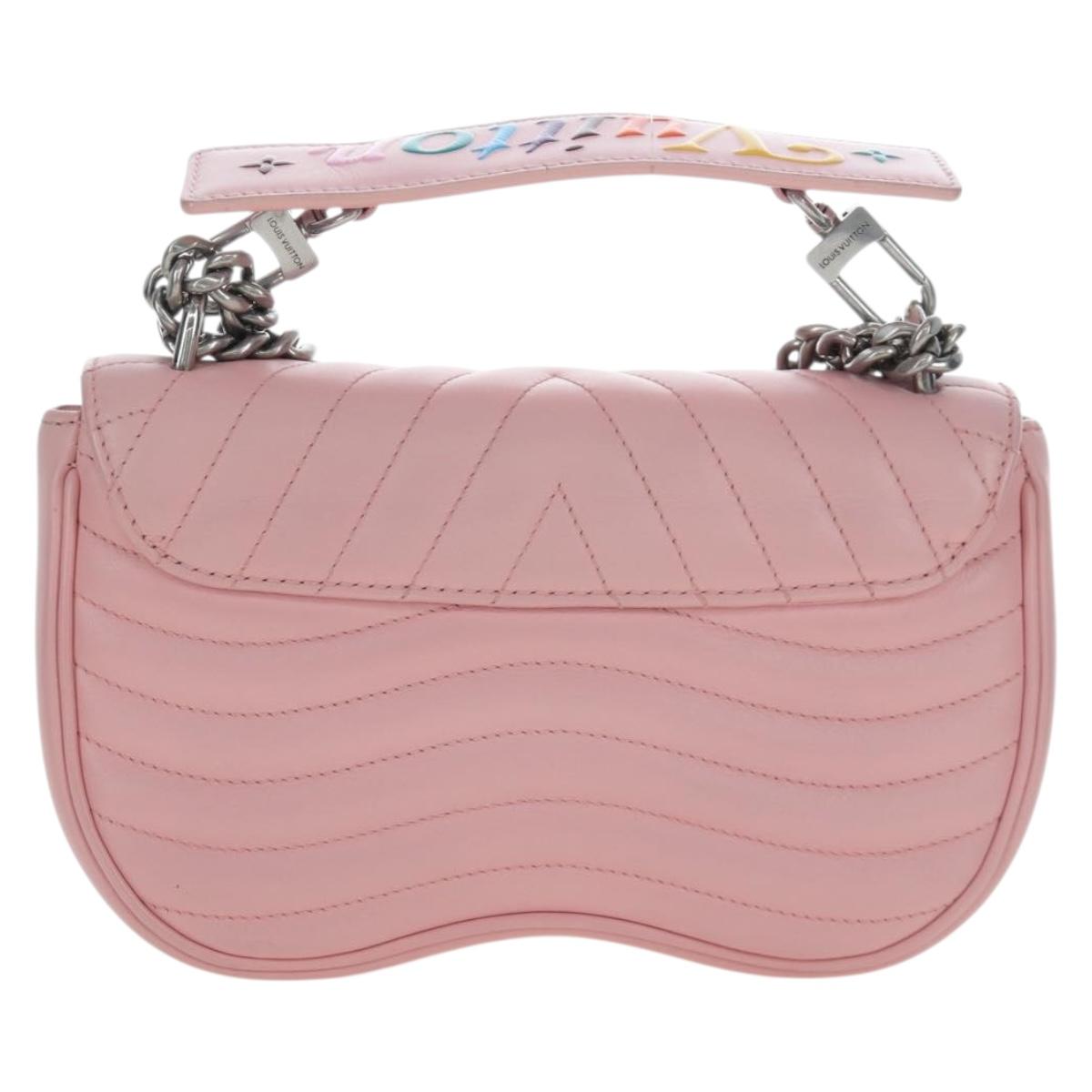 LOUIS VUITTON New Wave Chain Bag MM Shoulder Bag Pink M51944 LV Auth 202180V