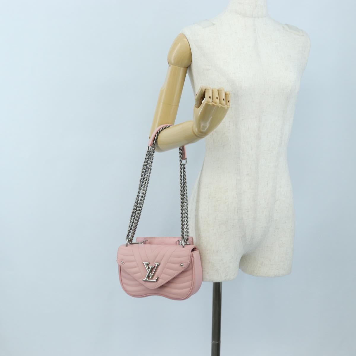 LOUIS VUITTON New Wave Chain Bag MM Shoulder Bag Pink M51944 LV Auth 202180V