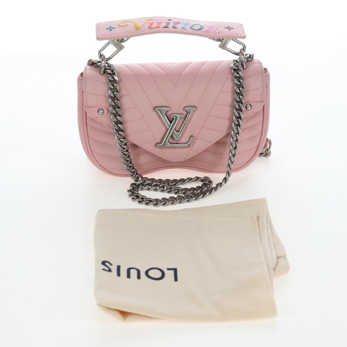 LOUIS VUITTON New Wave Chain Bag MM Shoulder Bag Pink M51944 LV Auth 202180V