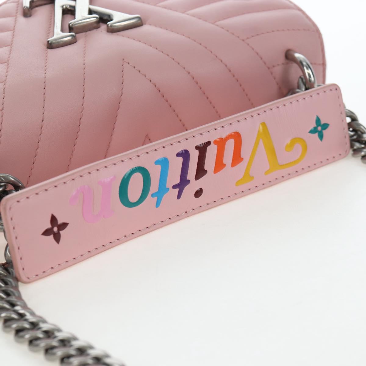 LOUIS VUITTON New Wave Chain Bag MM Shoulder Bag Pink M51944 LV Auth 202180V