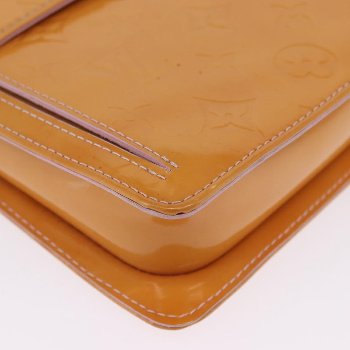 LOUIS VUITTON Monogram Vernis Motto Accessory Pouch Rose M91034 LV Auth 202182