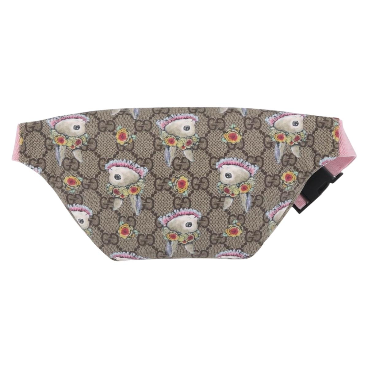 GUCCI GG Supreme Children's Body Bag PVC Pink Silver 502095 Auth 202183M