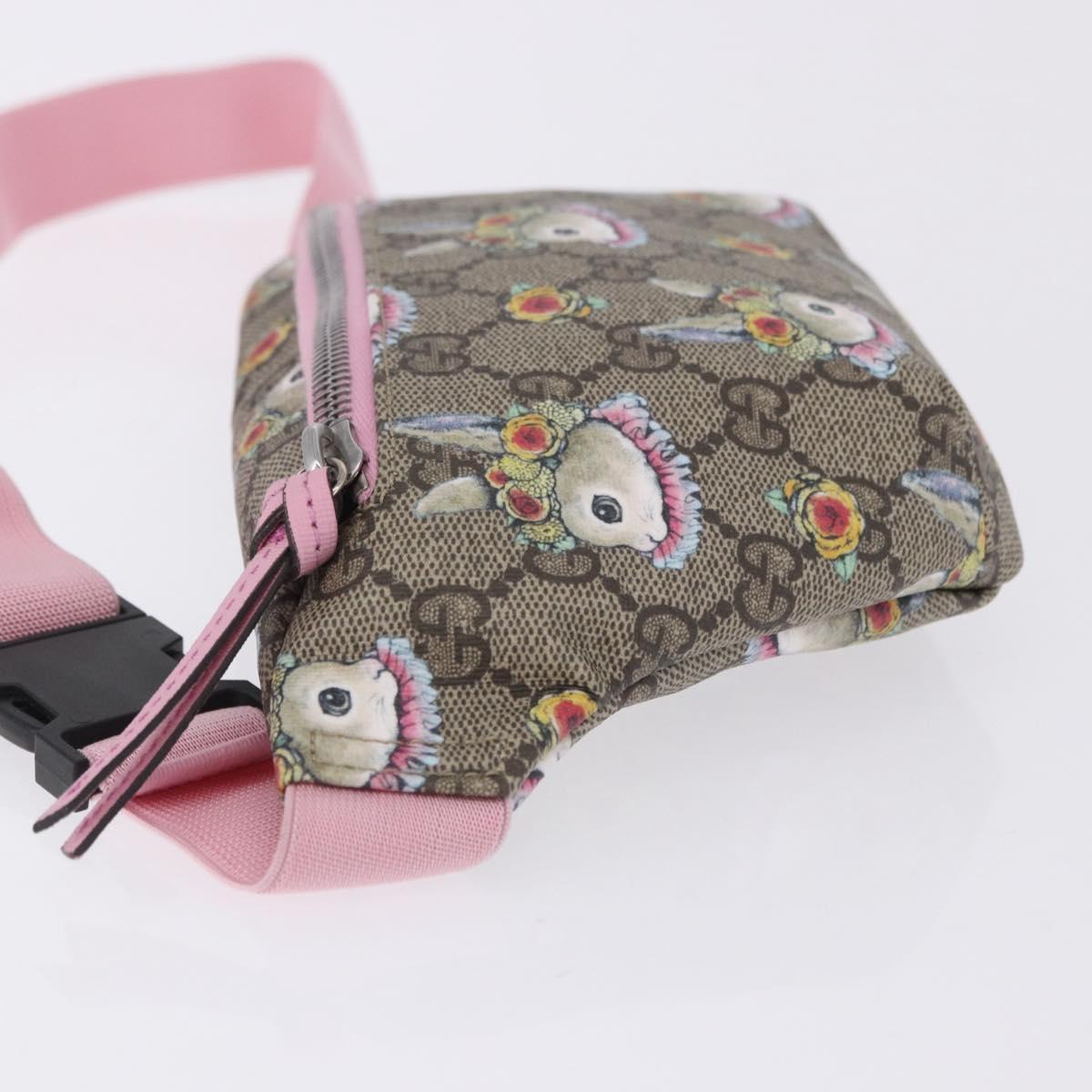 GUCCI GG Supreme Children's Body Bag PVC Pink Silver 502095 Auth 202183M