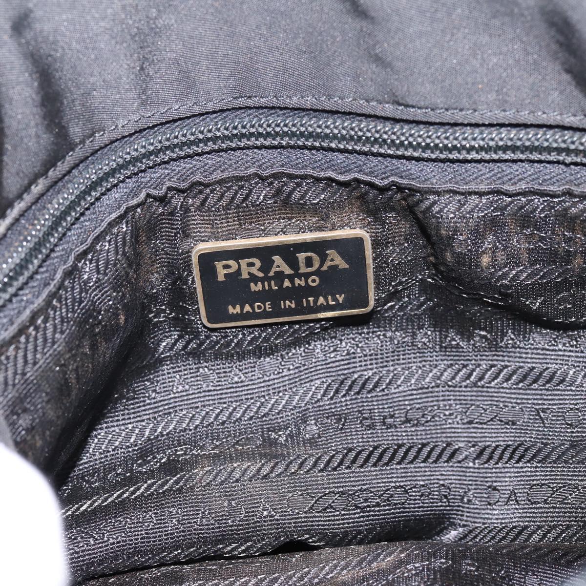 PRADA Chain Shoulder Bag Nylon Black Gold Tone Auth 202186A