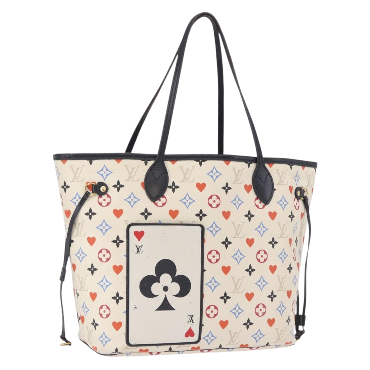 LOUIS VUITTON Monogram Game On Neverfull MM Tote Bag White M57462 LV Auth 202187