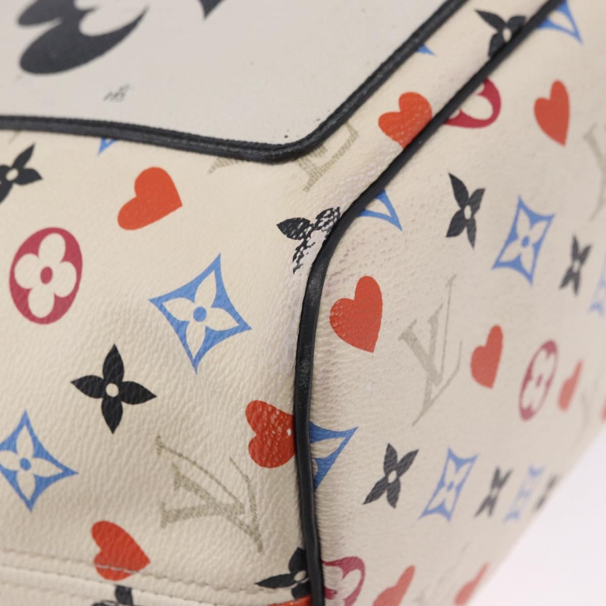 LOUIS VUITTON Monogram Game On Neverfull MM Tote Bag White M57462 LV Auth 202187