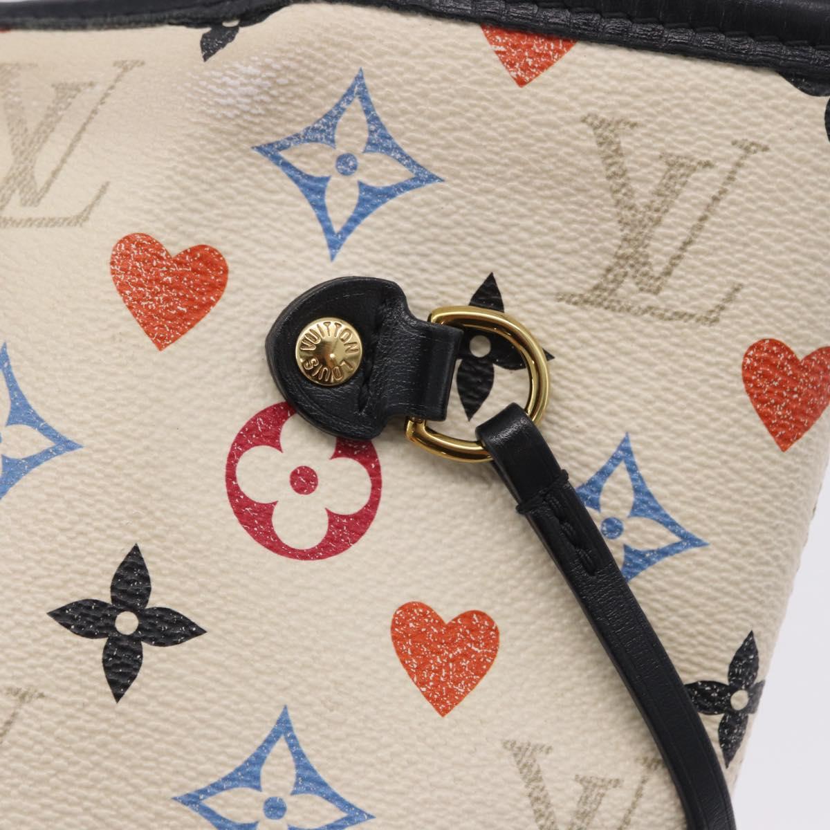 LOUIS VUITTON Monogram Game On Neverfull MM Tote Bag White M57462 LV Auth 202187