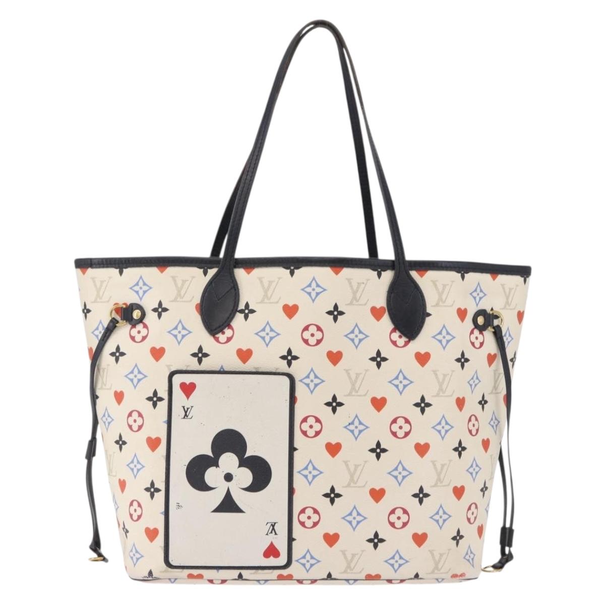 LOUIS VUITTON Monogram Game On Neverfull MM Tote Bag White M57462 LV Auth 202187