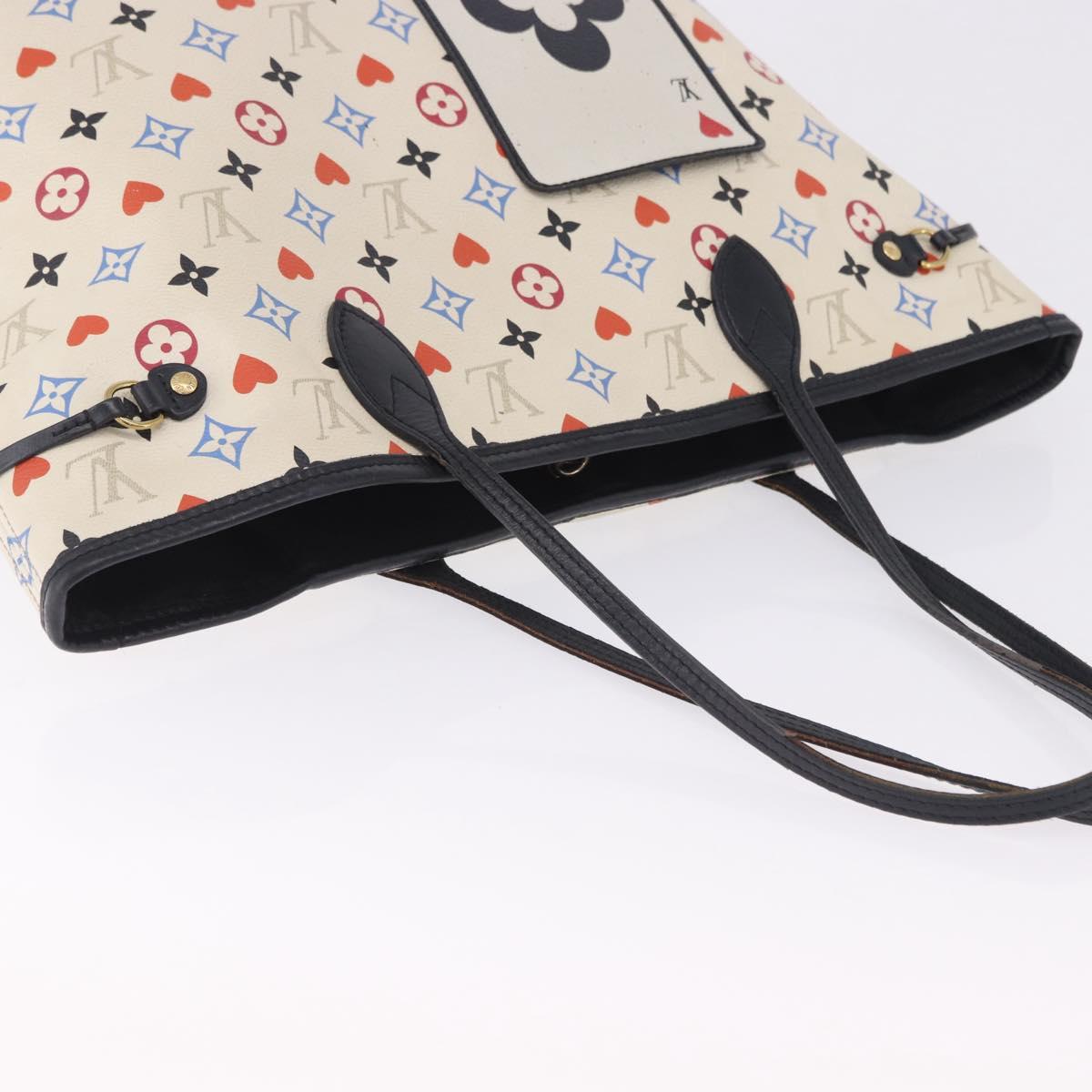 LOUIS VUITTON Monogram Game On Neverfull MM Tote Bag White M57462 LV Auth 202187