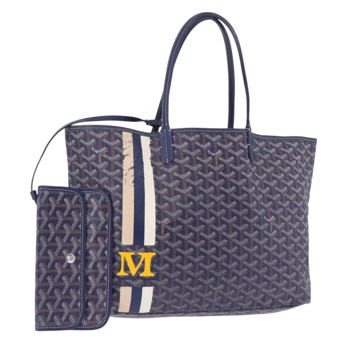 GOYARD Saint Louis PM Tote Bag PVC Leather Navy Auth 202188A