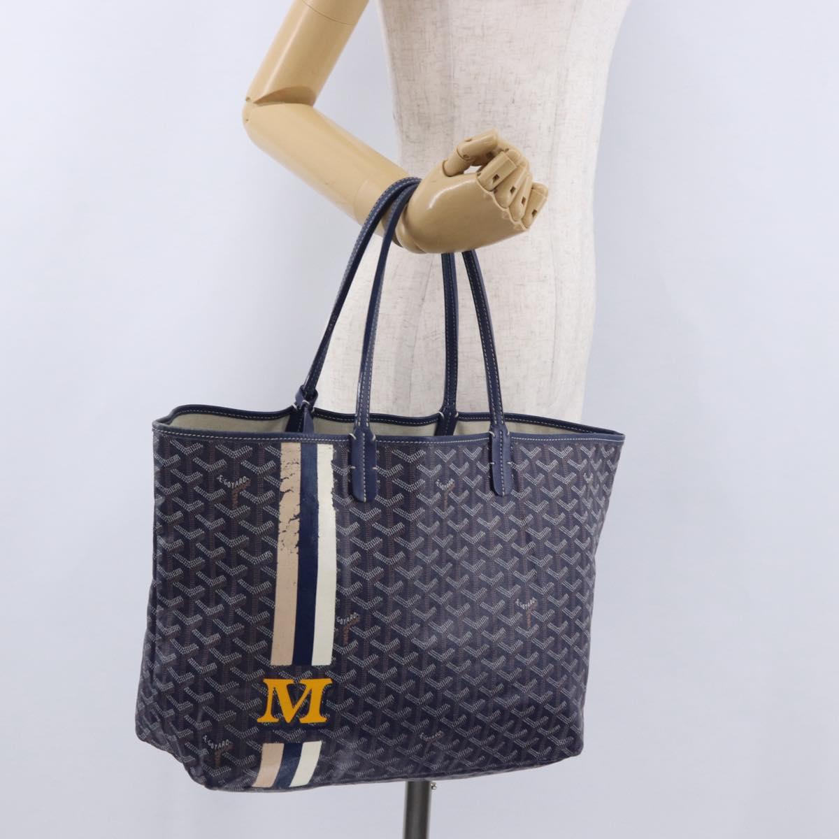 GOYARD Saint Louis PM Tote Bag PVC Leather Navy Auth 202188A