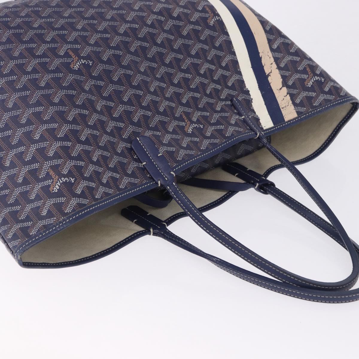GOYARD Saint Louis PM Tote Bag PVC Leather Navy Auth 202188A