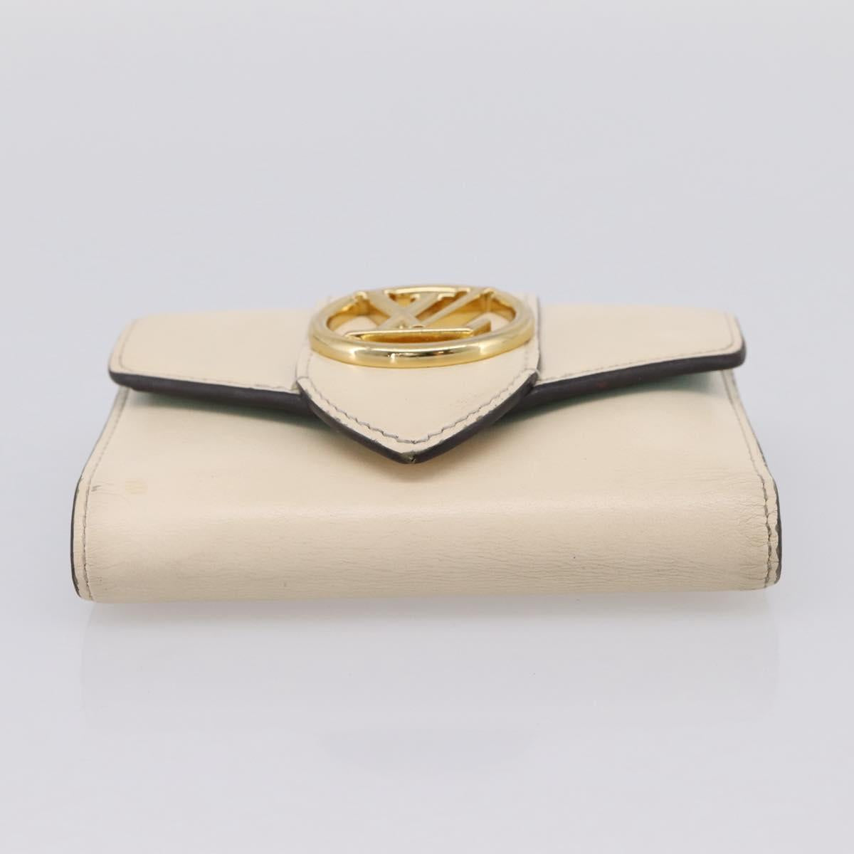 LOUIS VUITTON Portefeuille LV Pont Neuf Wallet Leather Ivory M69176 Auth 202193