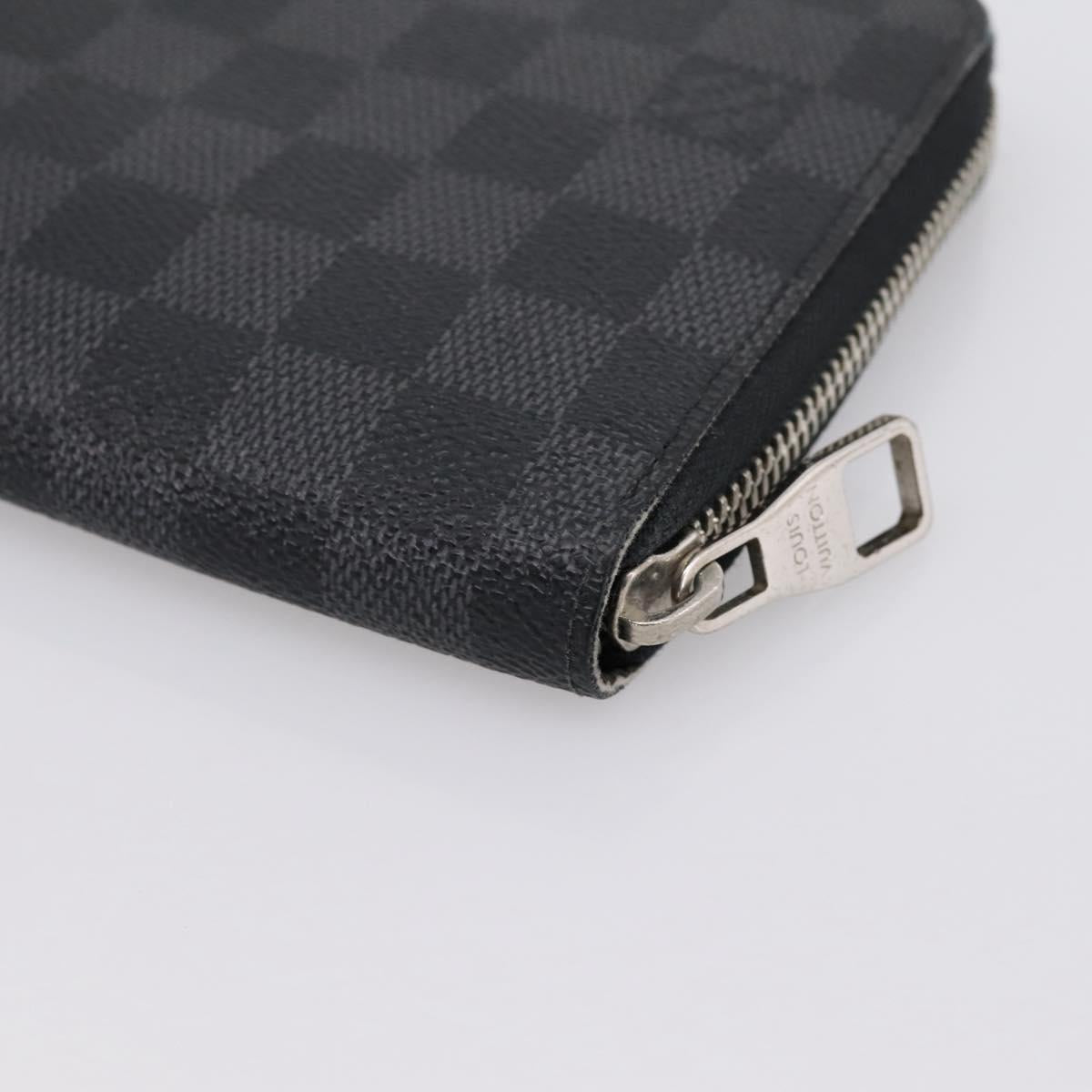 LOUIS VUITTON Damier Graphite Zippy Organizer Long Wallet N63077 LV Auth 202198