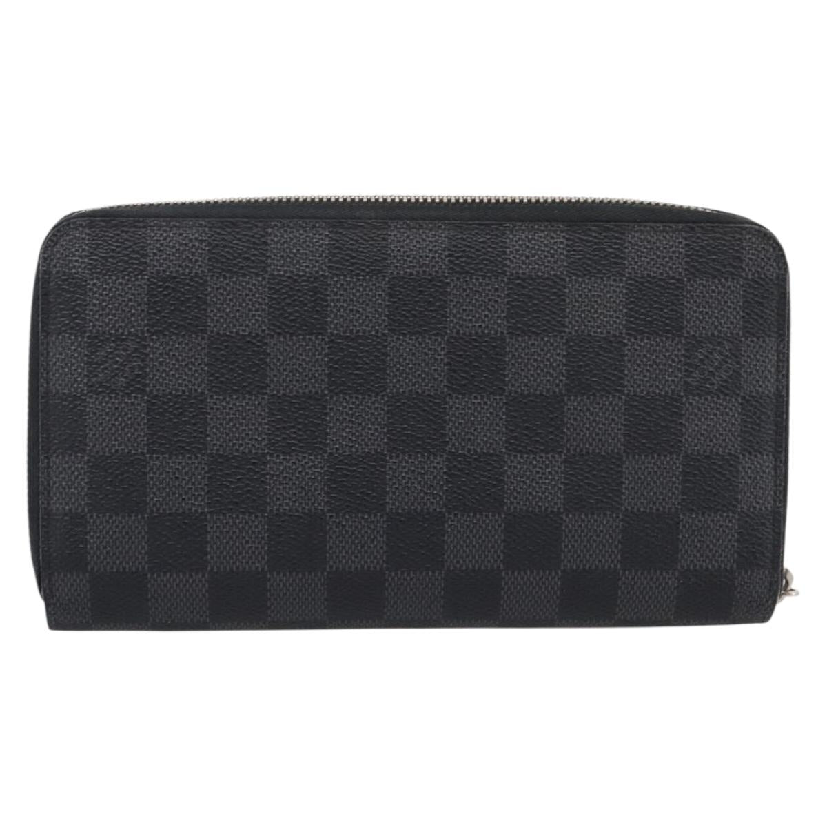LOUIS VUITTON Damier Graphite Zippy Organizer Long Wallet N63077 LV Auth 202198