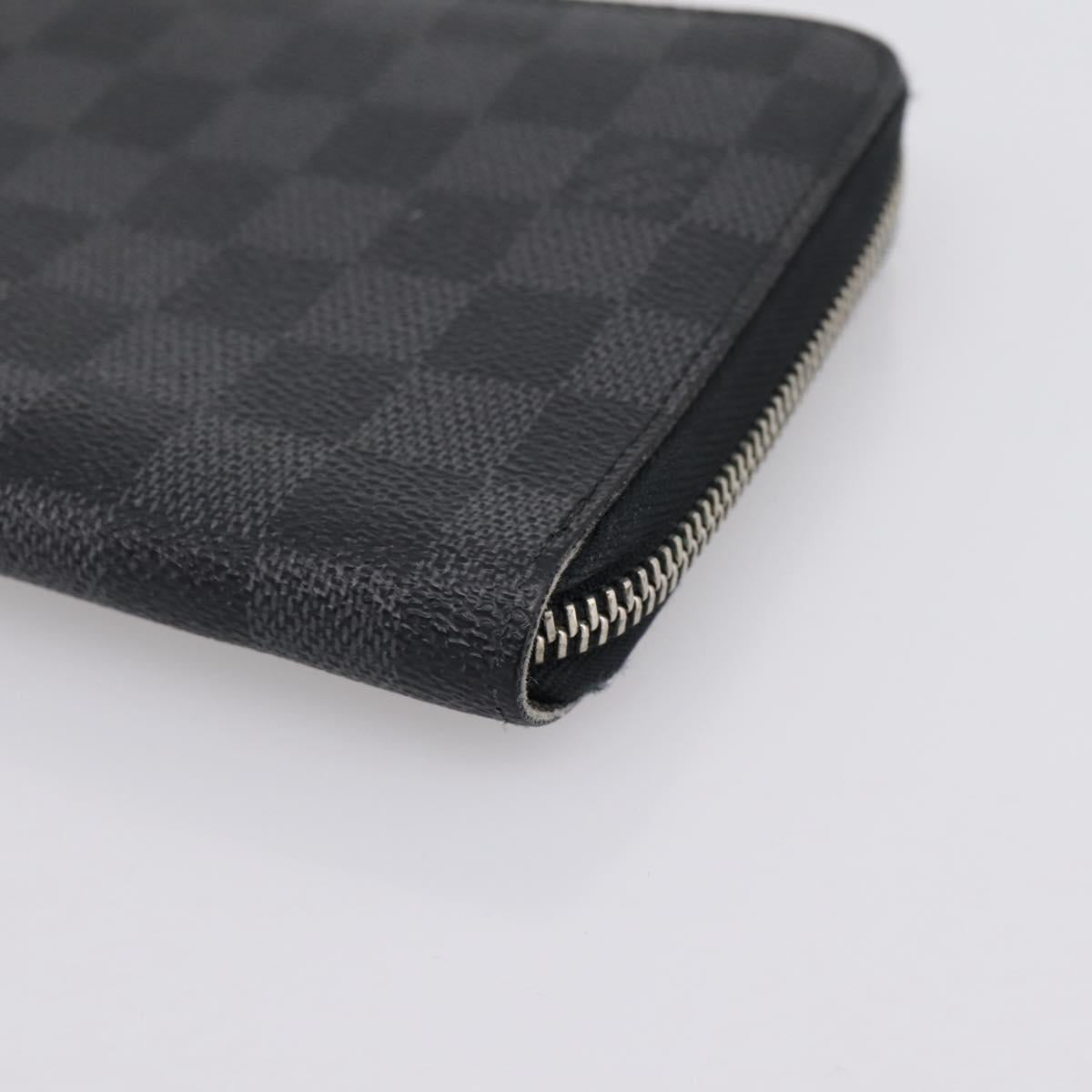 LOUIS VUITTON Damier Graphite Zippy Organizer Long Wallet N63077 LV Auth 202198