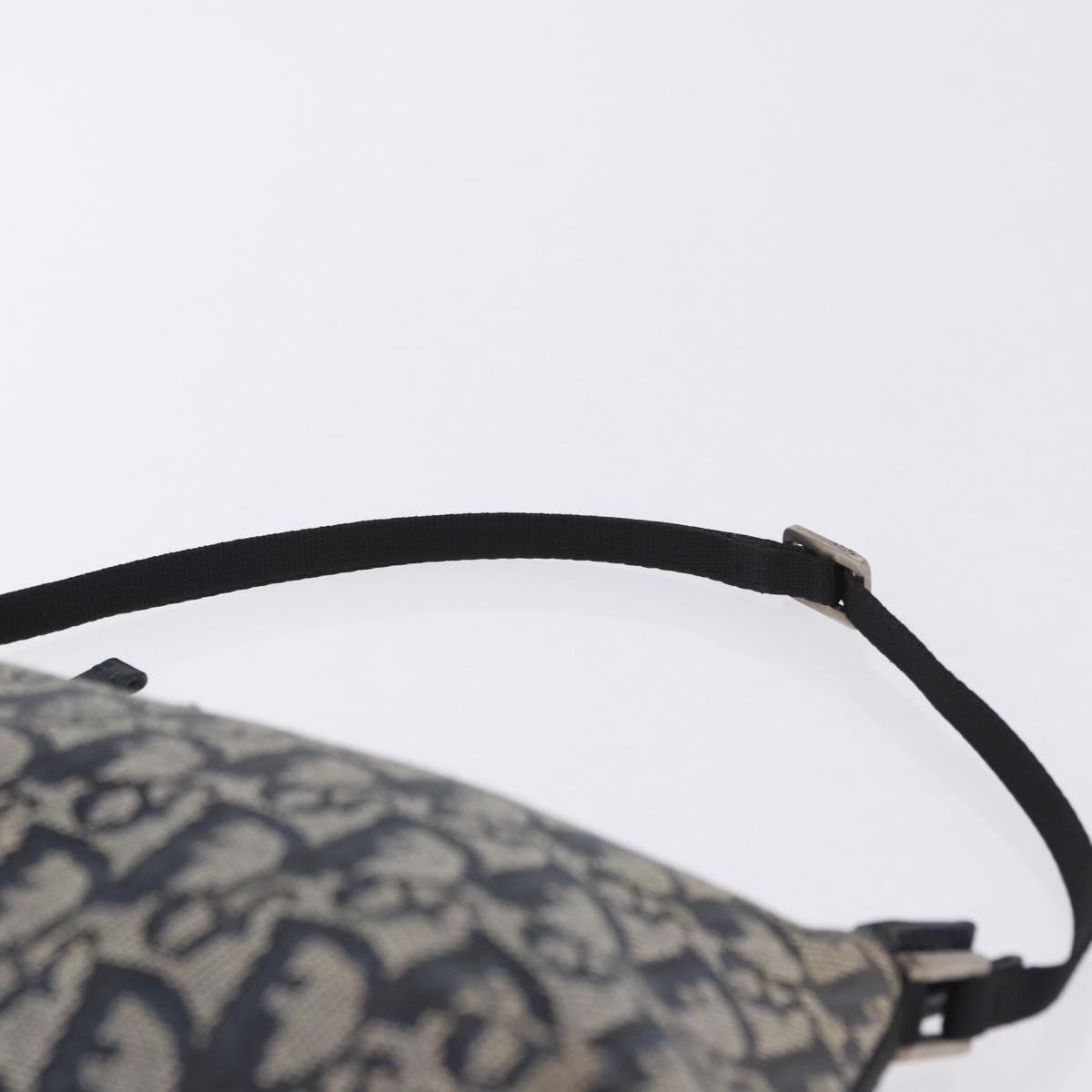 Christian Dior Trotter Canvas Accessory Pouch Navy Silver Auth 202199A