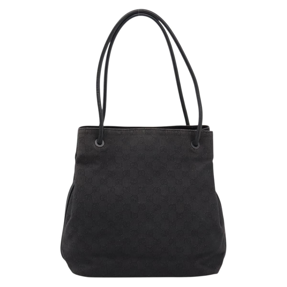 GUCCI GG Canvas Tote Bag Black 101341 Auth 202202
